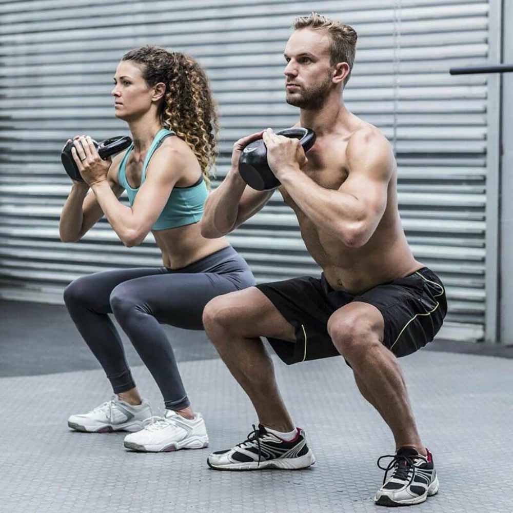 Three piece kettlebell weight set 4kg 6kg 10kg with ergonomic handles for home gym workouts — view 2