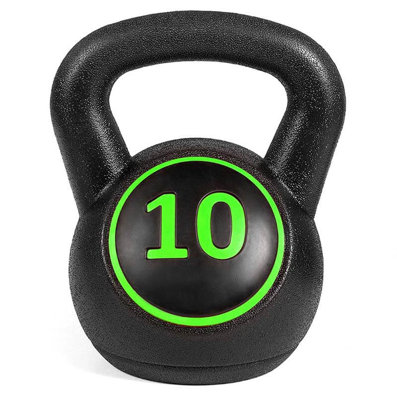 Three piece black kettlebell weight set for home gym strength training and fitness workouts — view 5