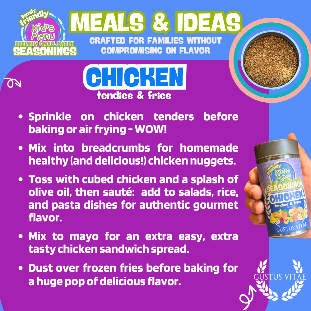 Magnetic tin of Tendies and Fries gourmet chicken seasoning with savory herbs and spices. — view 3