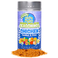Magnetic tin of Tendies and Fries gourmet chicken seasoning with savory herbs and spices.