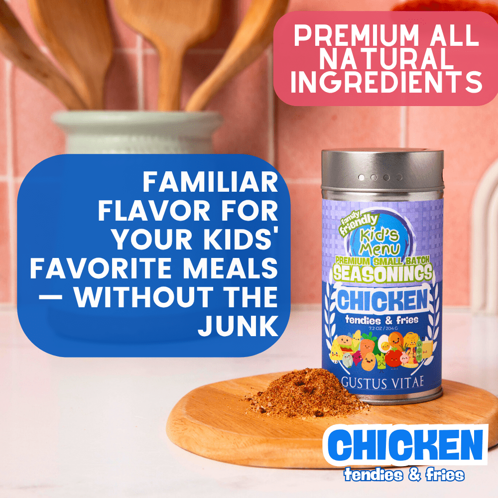 Magnetic tin of Tendies and Fries gourmet chicken seasoning with savory herbs and spices. — view 2