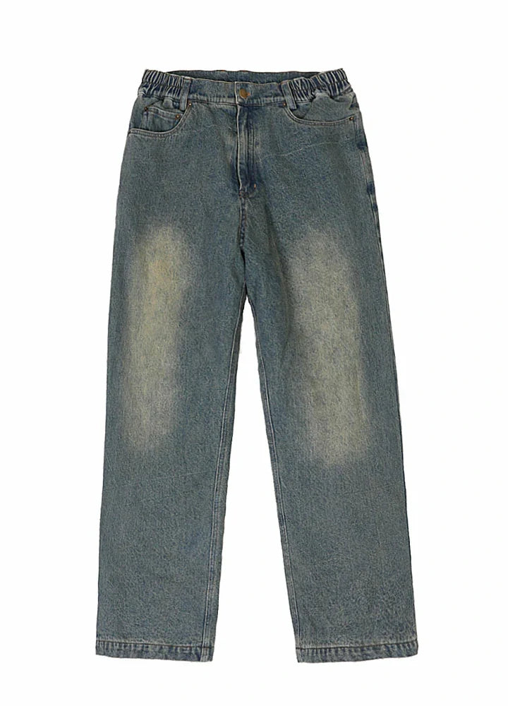Kids flannel lined jeans with classic straight leg and rolled buffalo check plaid cuff — view 5