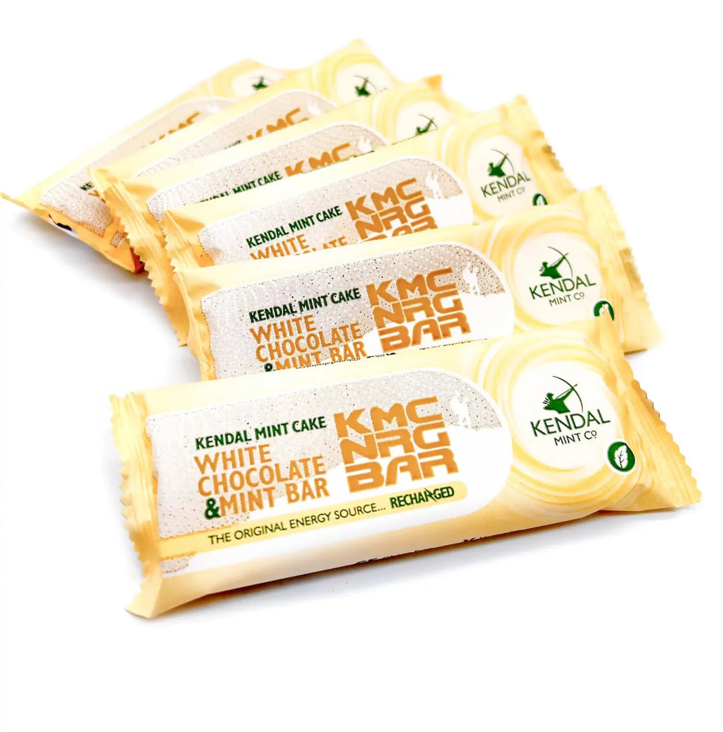White chocolate coated Kendal Mint Cake 50g energy bar in vibrant packaging — view 4
