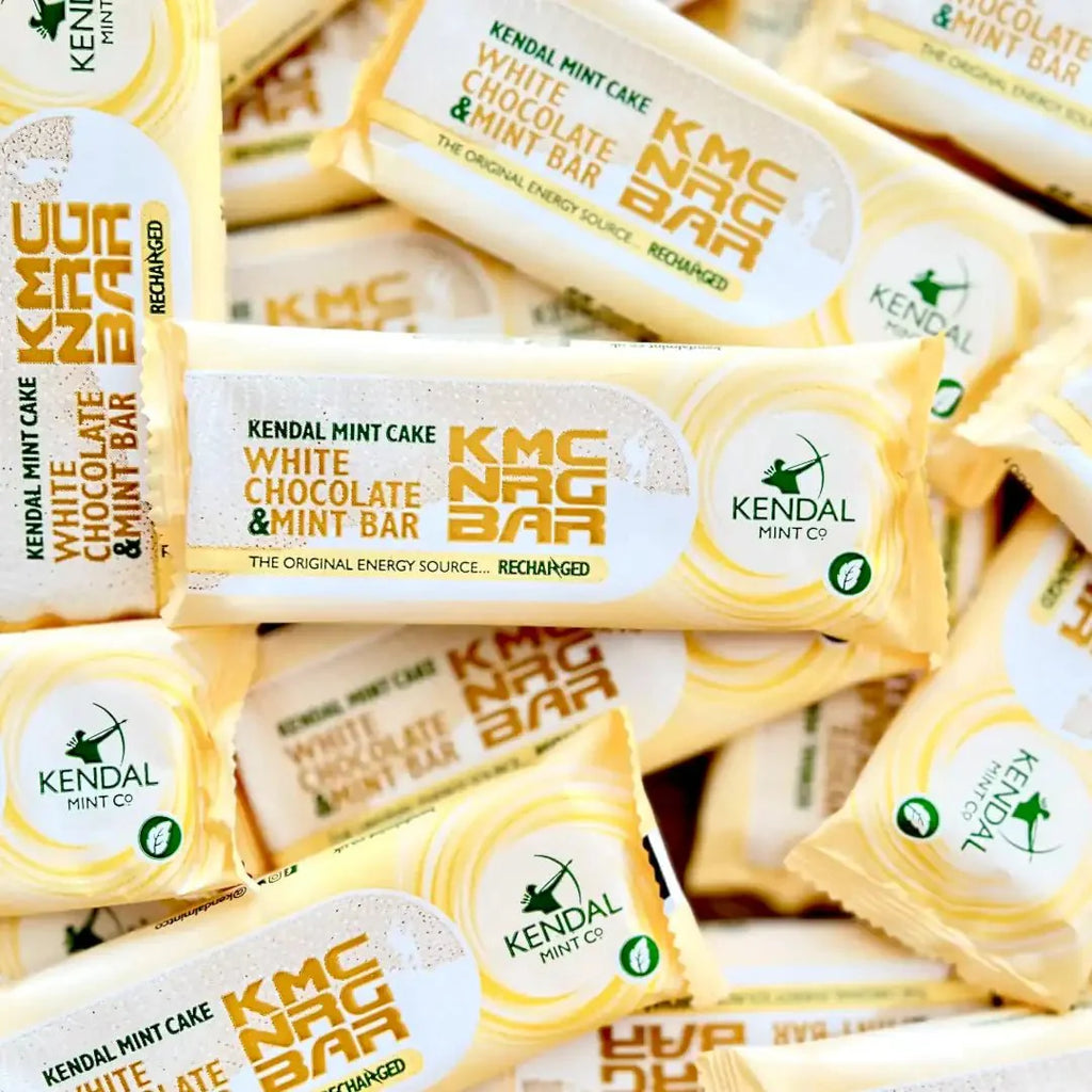 White chocolate coated Kendal Mint Cake 50g energy bar in vibrant packaging — view 2