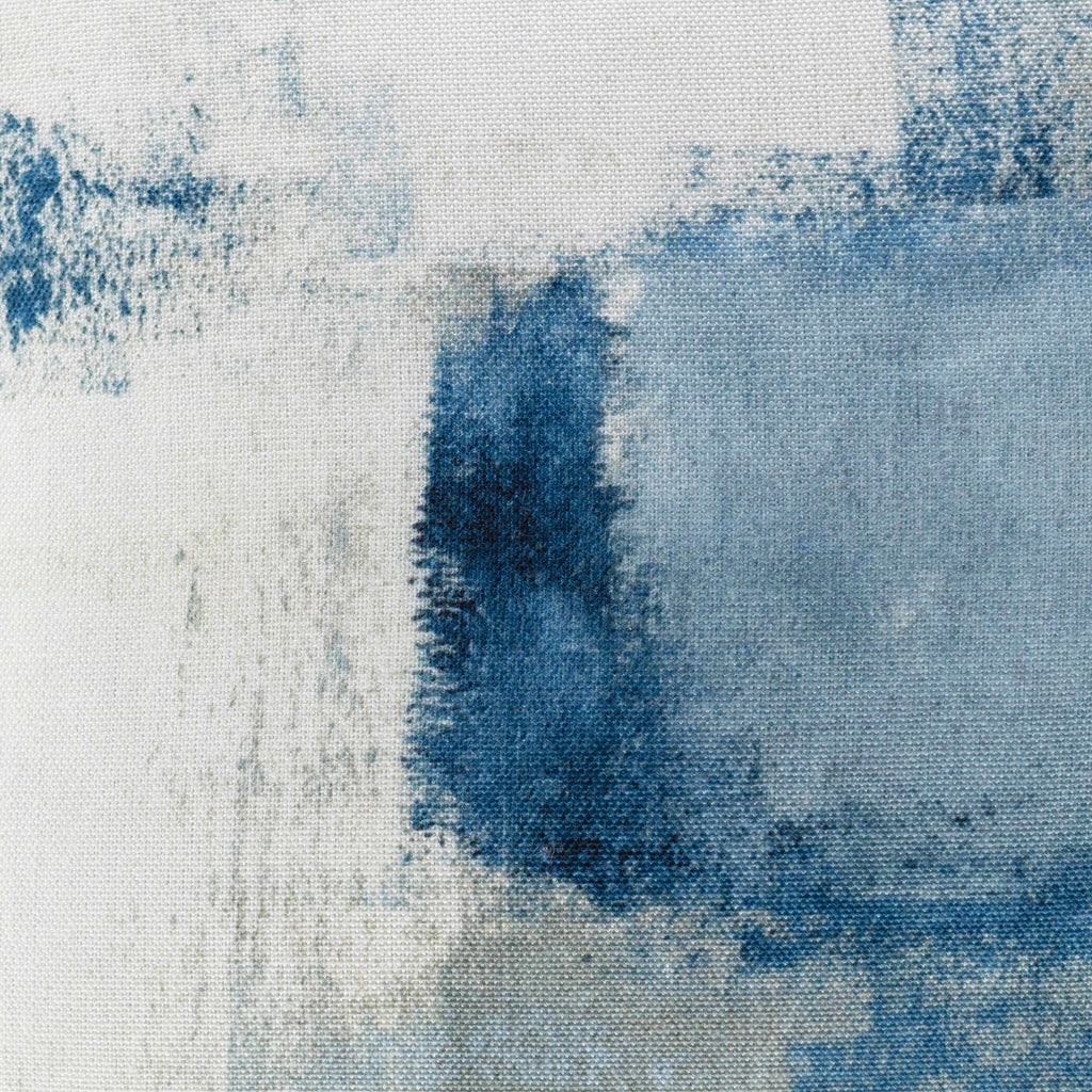 Contemporary woven throw pillow cover in deep blue, light sage, pale blue, white, and teal. — view 4