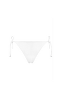 White stretch nylon bikini brief with side tie laces and signature Calvin Klein logo detail