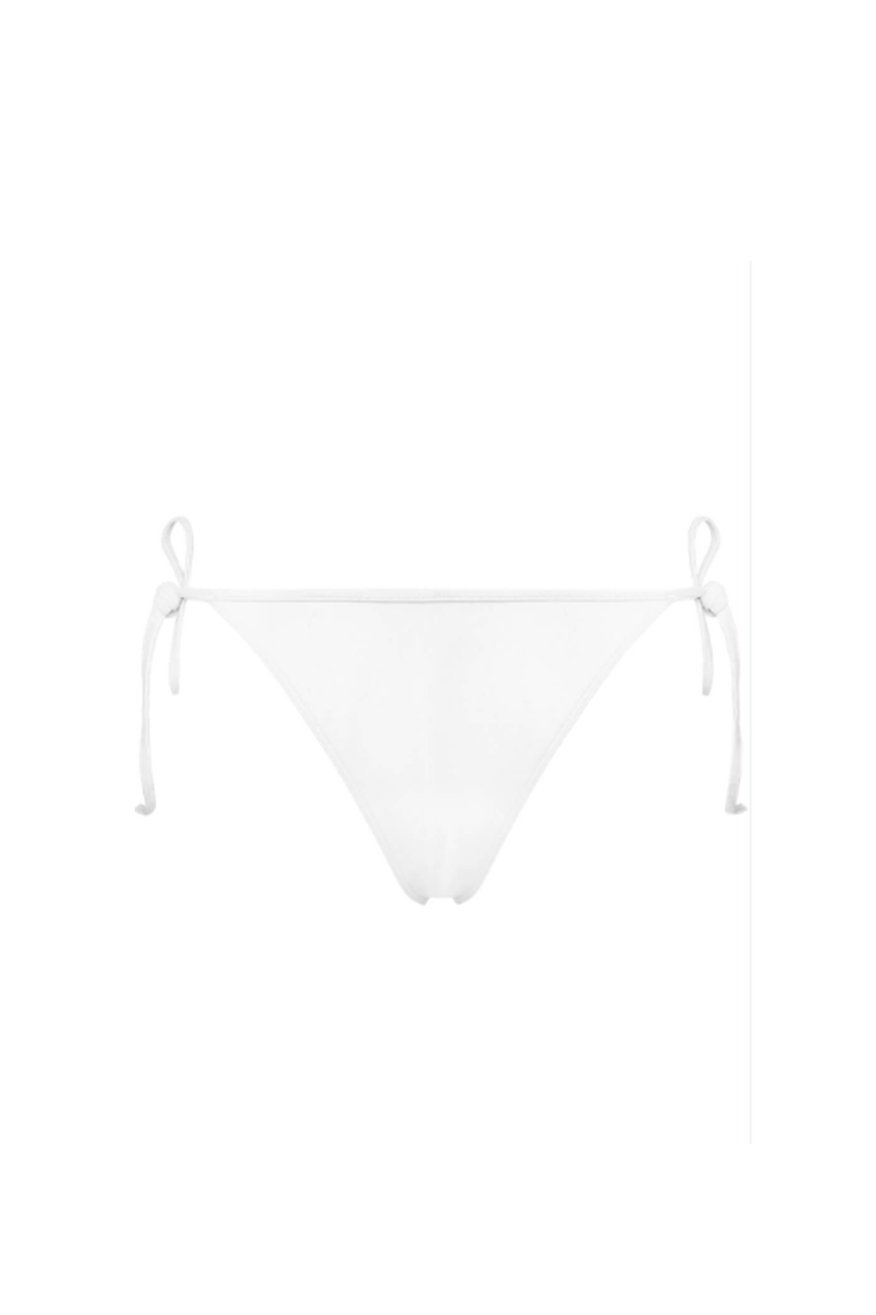 White stretch nylon bikini brief with side tie laces and signature Calvin Klein logo detail — view 20