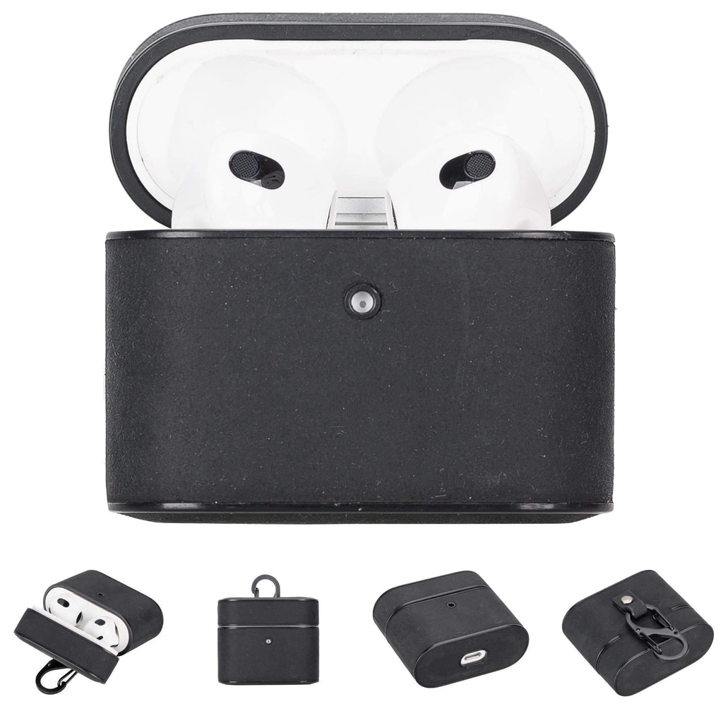 Handcrafted genuine leather case for Apple AirPods 3 showcasing a slim protective design — view 4