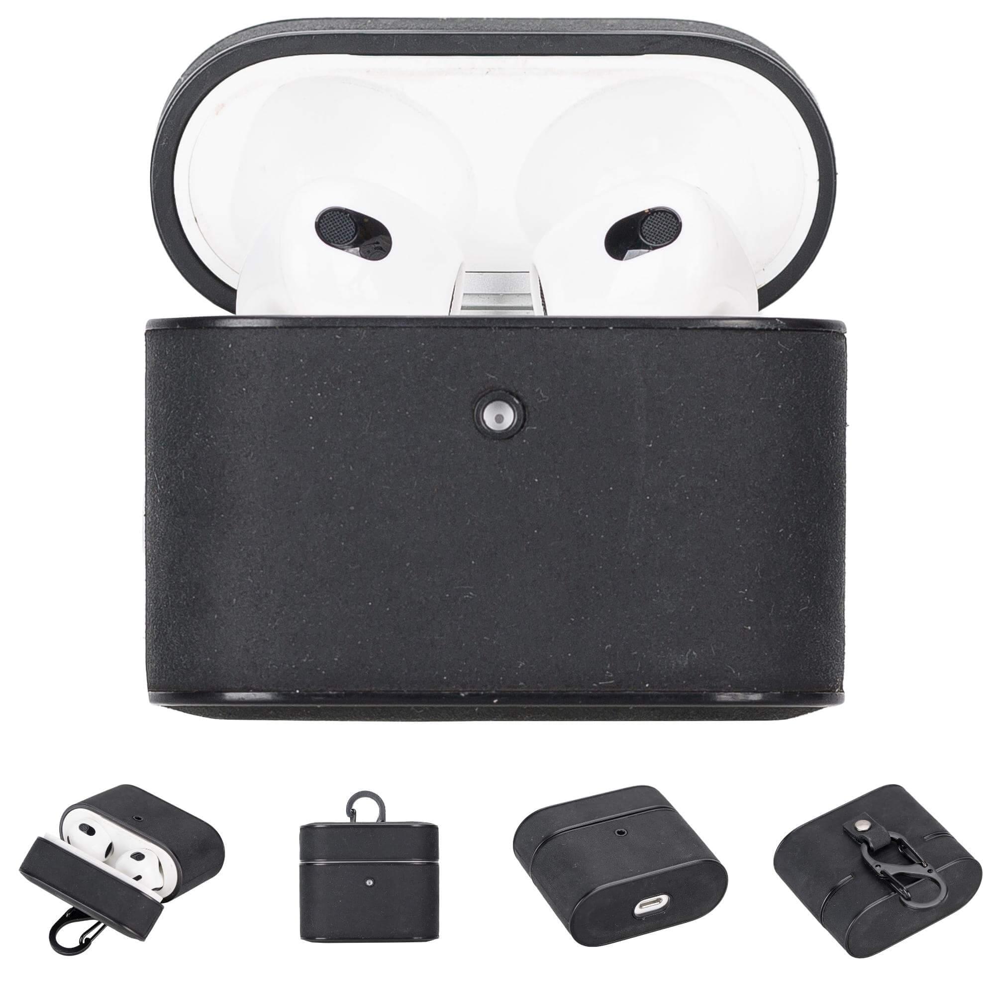 Handcrafted genuine leather case for Apple AirPods 3 showcasing a slim protective design — view 4