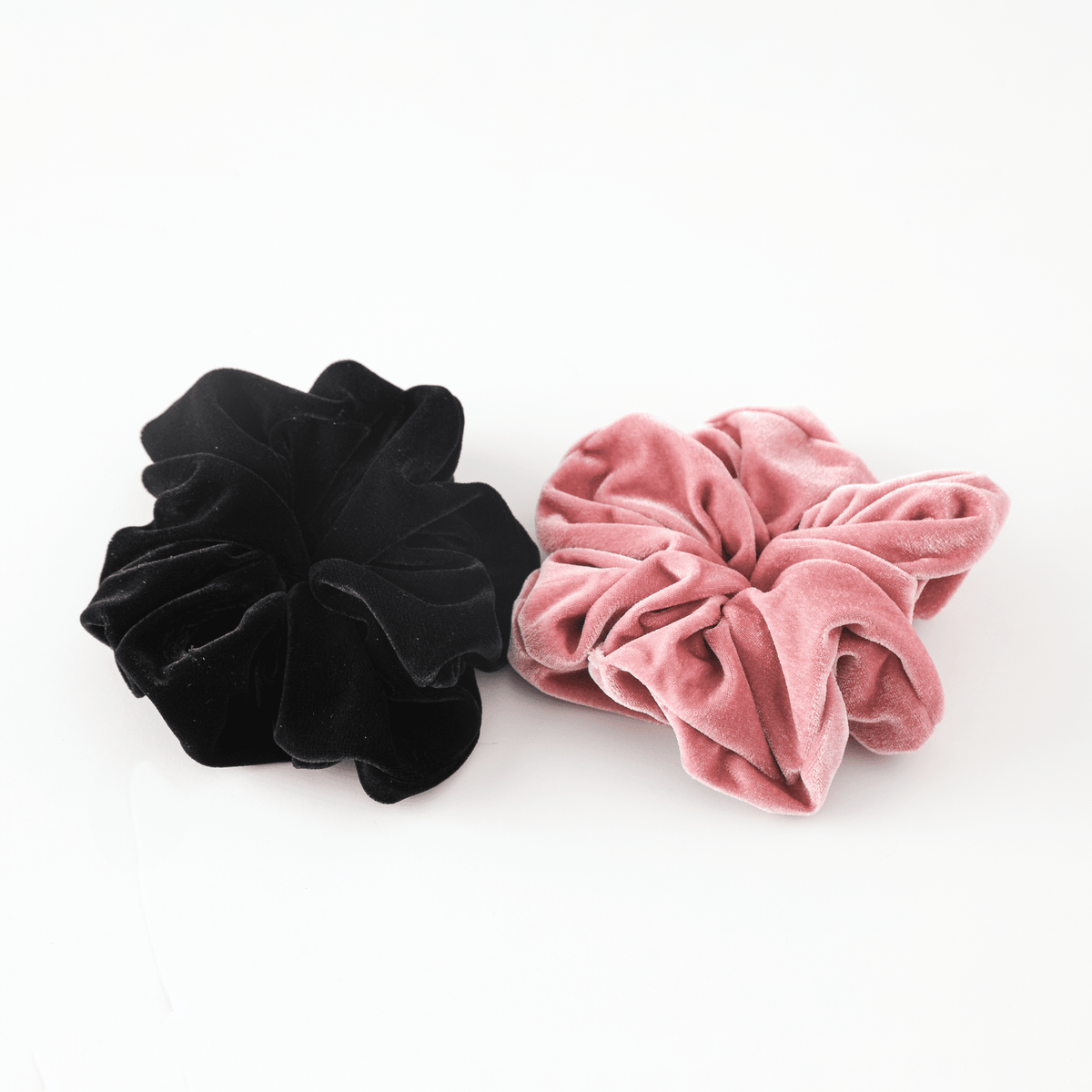 Frenchies Cotton Velvet Large Black Scrunchie-4