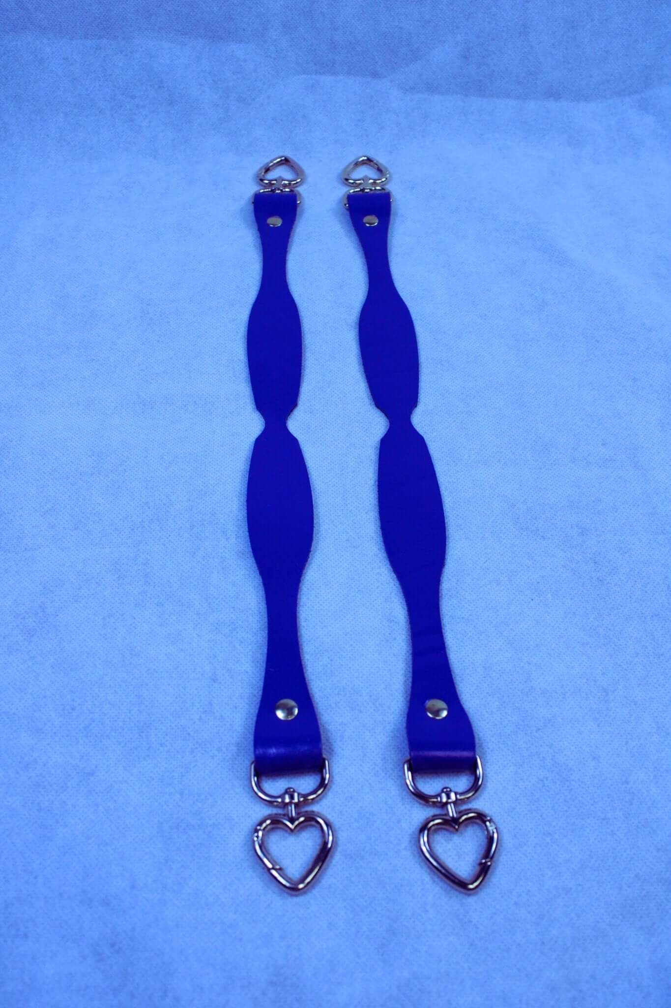 Handmade leather BDSM connector strap with heavy duty metal D-ring and secure swivel clip hardware — view 4