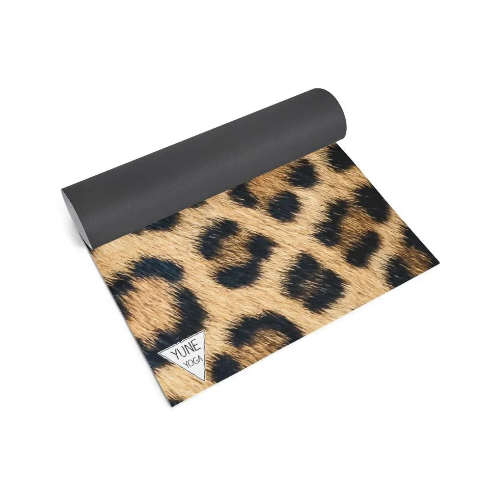 Eco-friendly leopard pattern yoga mat with non-slip textured surface and 6mm cushioning. — view 3