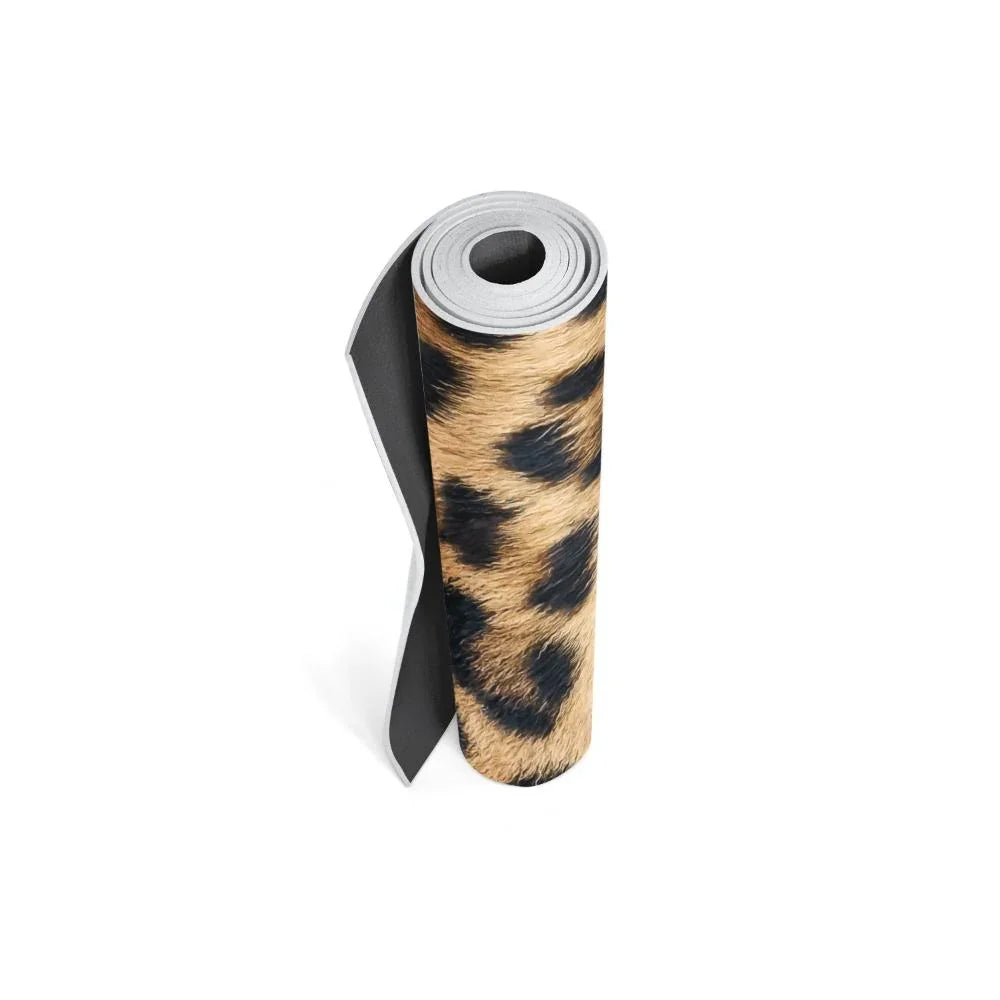 Eco-friendly leopard pattern yoga mat with non-slip textured surface and 6mm cushioning. — view 5