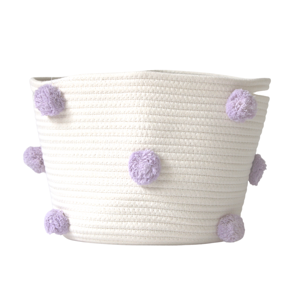 Lilac Pom Basket - Medium-0