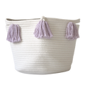 Lilac Tassel Basket - Medium-0