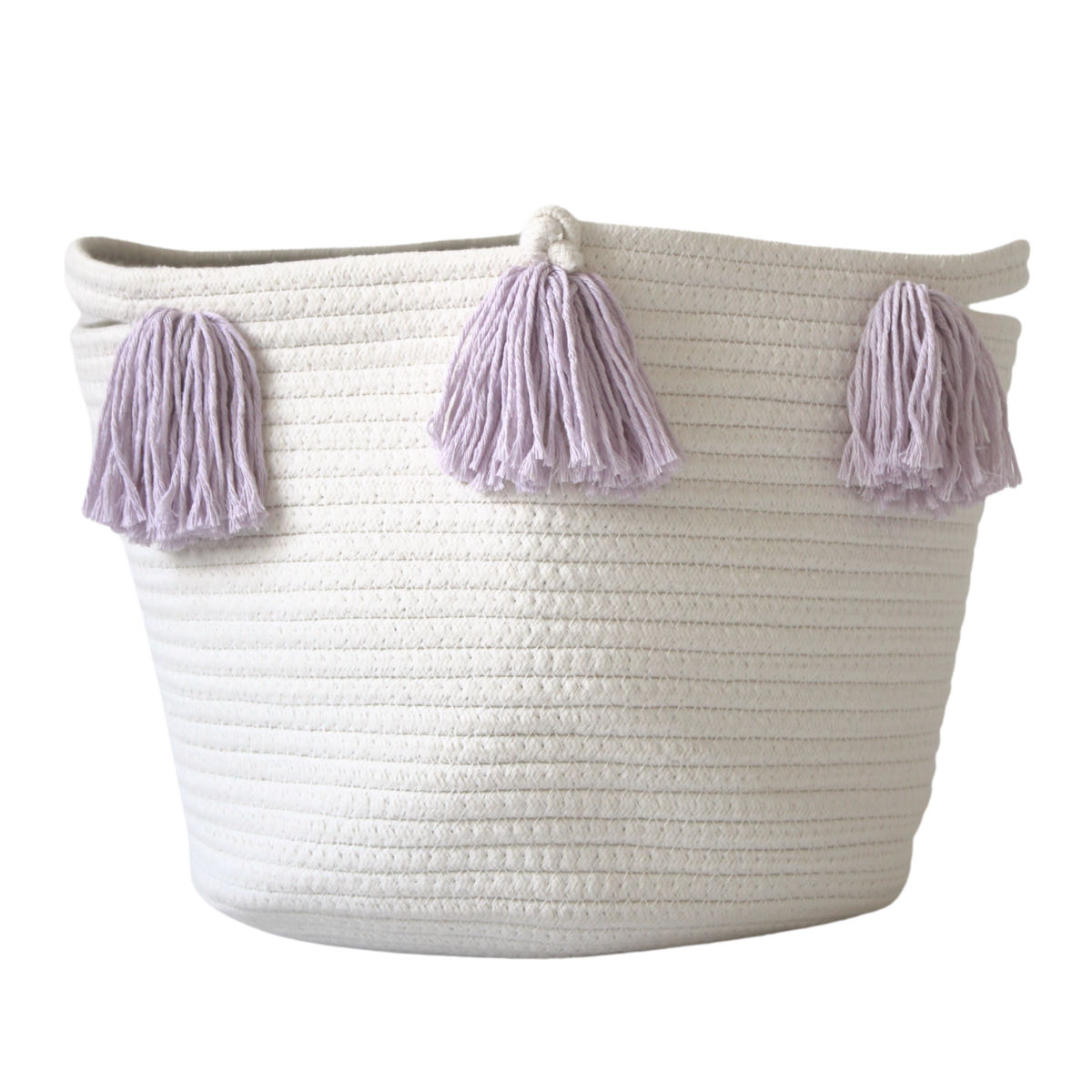 Lilac Tassel Basket - Medium-0