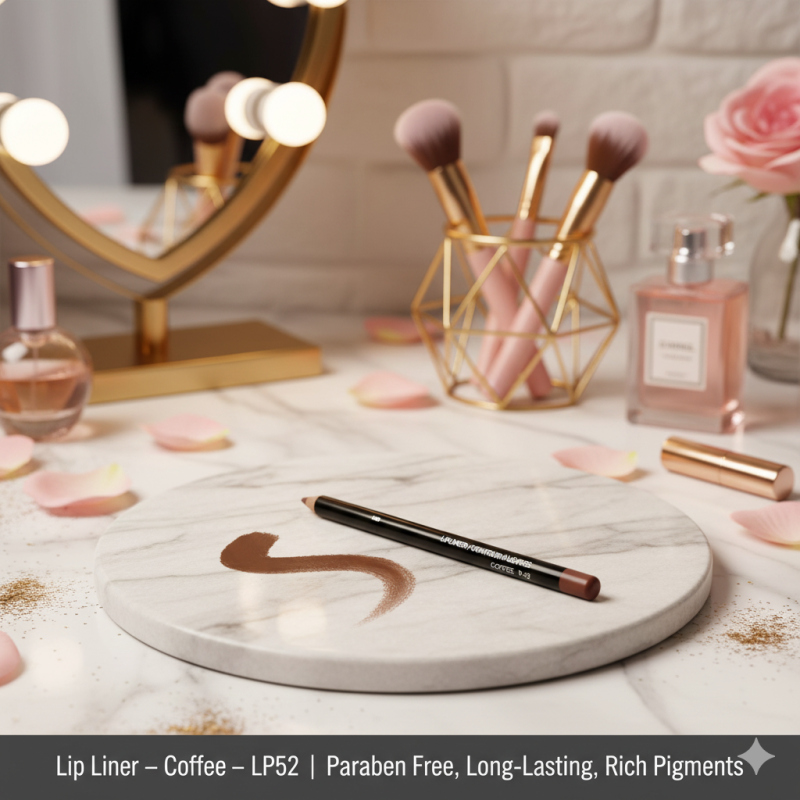 Coffee brown lip liner pencil with rich pigment and eco-friendly packaging — view 2