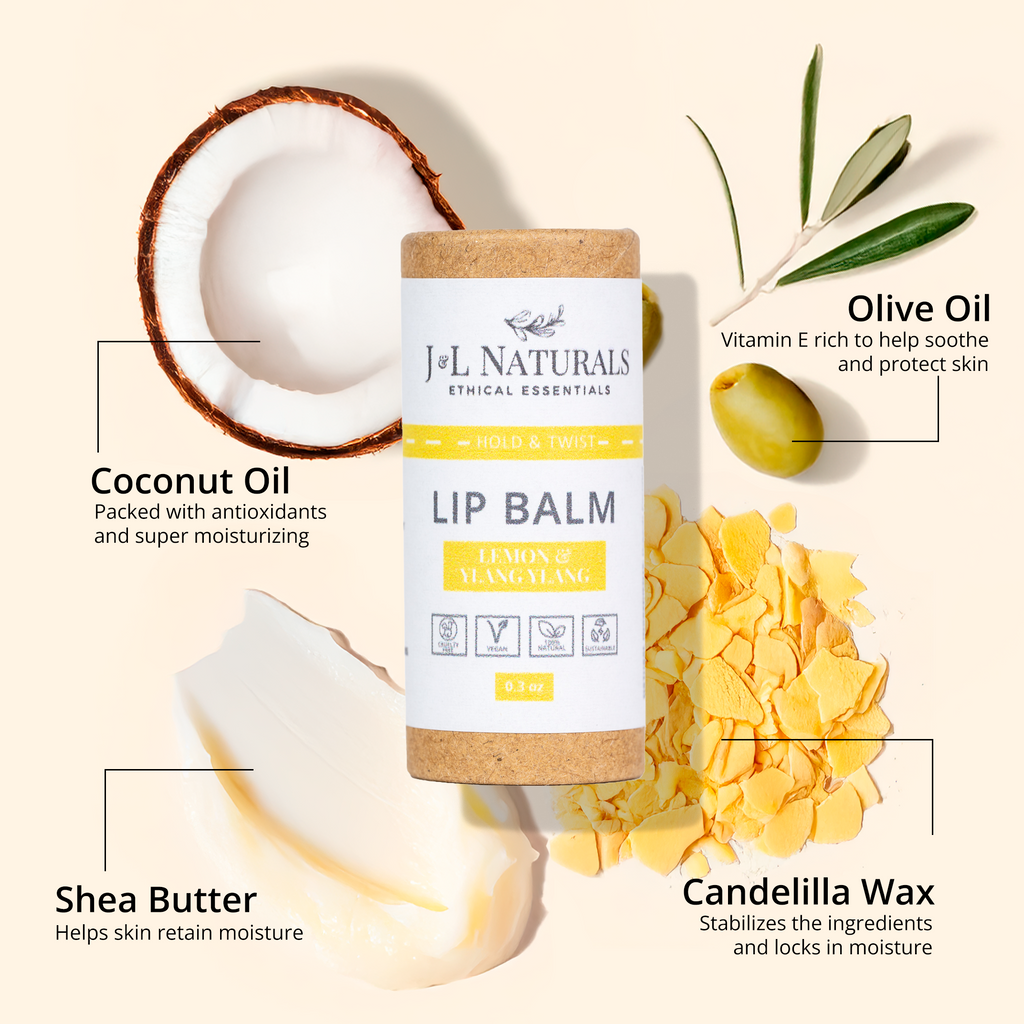 Organic hydrating lip balm in eco-friendly cardboard tube with coconut oil and shea butter — view 5