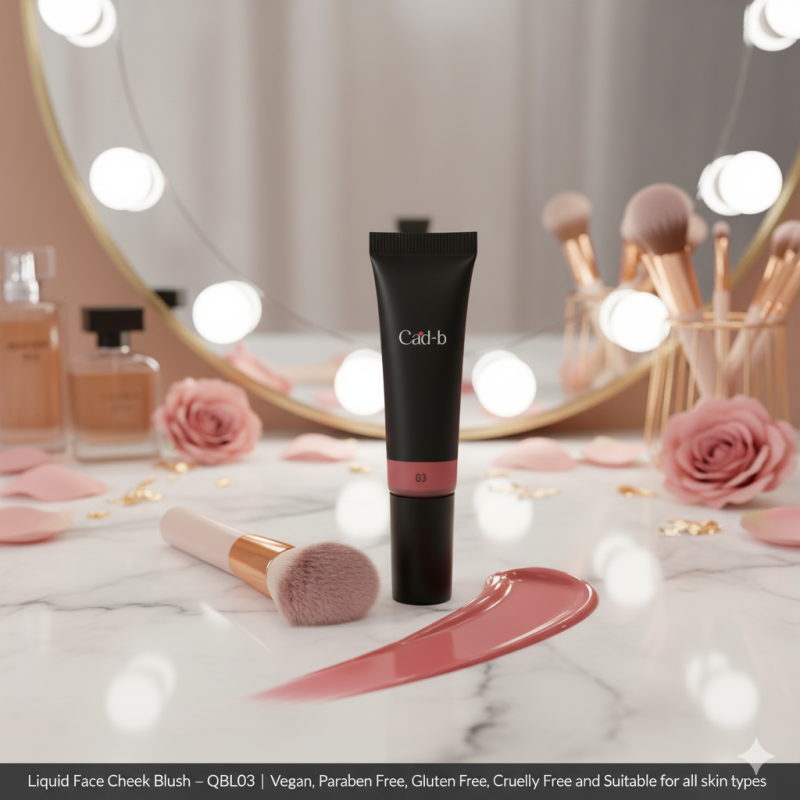 Liquid face cheek blush tube in shade Pinch showcasing a dewy natural pink tint — view 2
