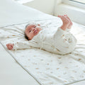 Lively tiger waterproof baby changing mat in white with adorable animal prints