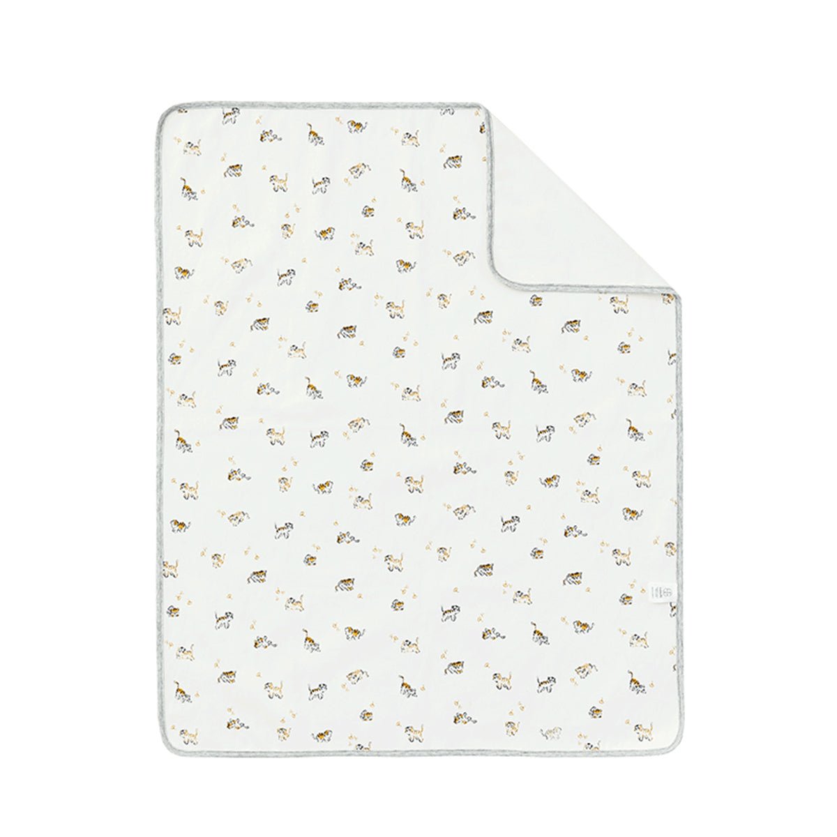Lively tiger waterproof baby changing mat in white with adorable animal prints — view 4