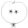 LO4726 - Ruthenium White Metal Jewelry Sets with Top Grade Crystal  in Jet