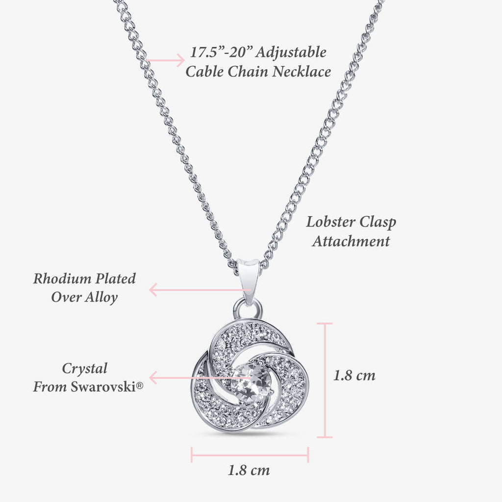 TRYNDI™ To My Smokin Hot Soulmate Love Knot Necklace With Authentic Swarovski Crystals-2