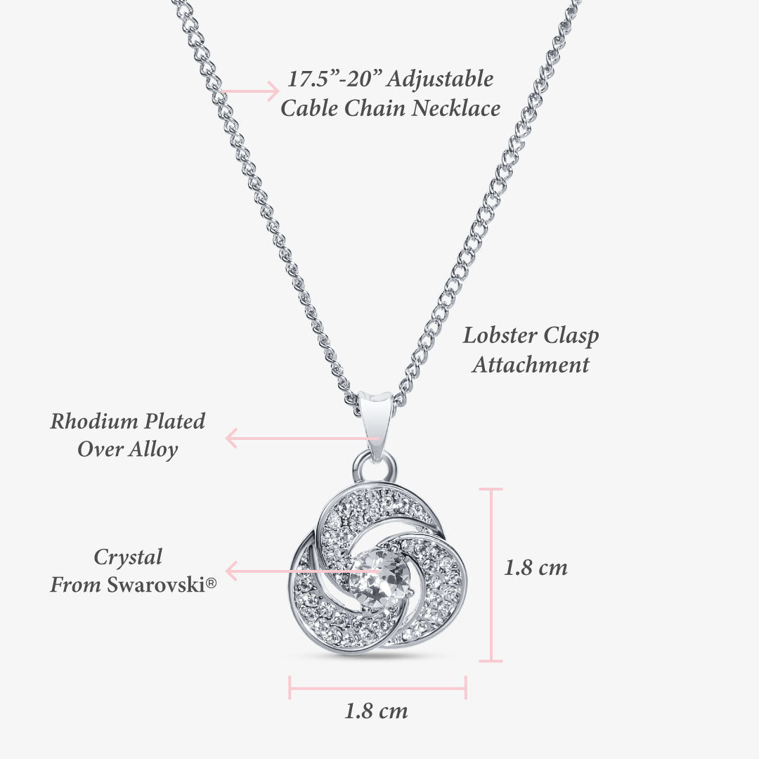 TRYNDI™ To My Smokin Hot Soulmate Love Knot Necklace With Authentic Swarovski Crystals-2