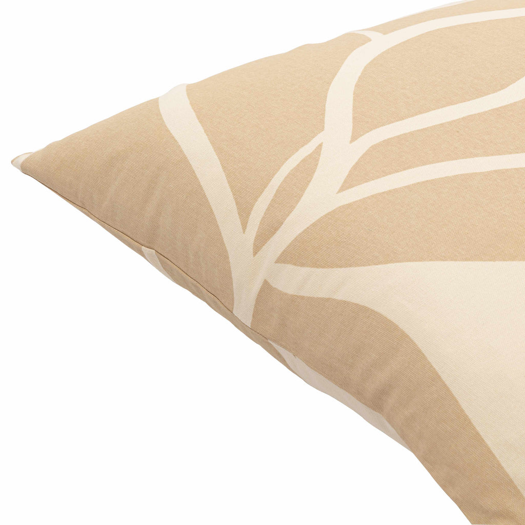 Contemporary woven throw pillow in tan and beige natural cotton for modern living room decor. — view 2