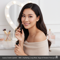 Naughty Nude hydrating vegan cream lipstick tube showing creamy neutral lip color and recyclable packaging.