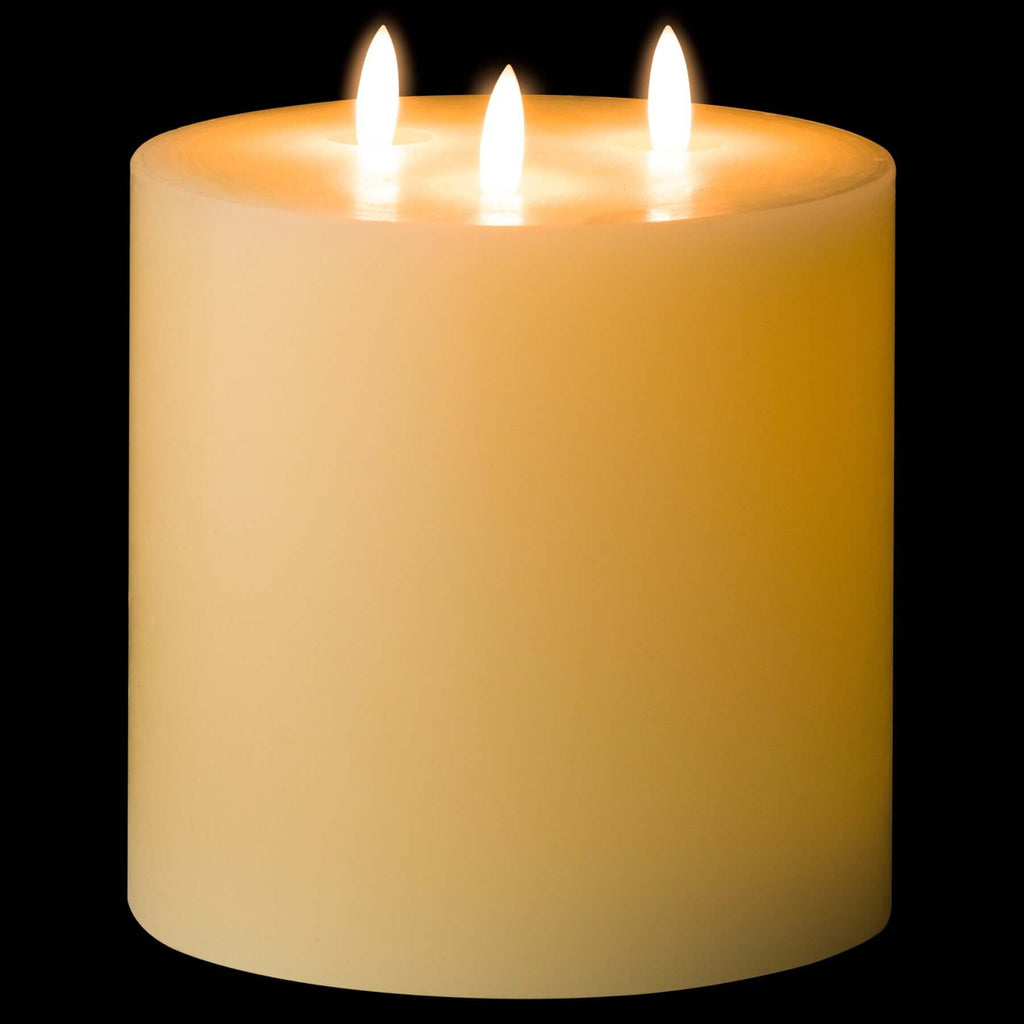 Luxury Natural Glow 6 x 6 Real Wax LED Cream Candle-1