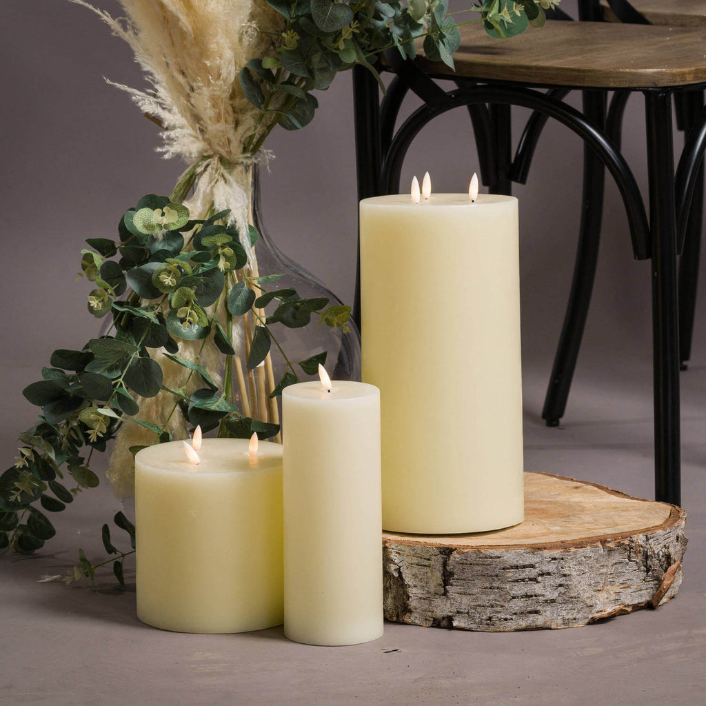 Luxury Natural Glow 6 x 6 Real Wax LED Cream Candle-4