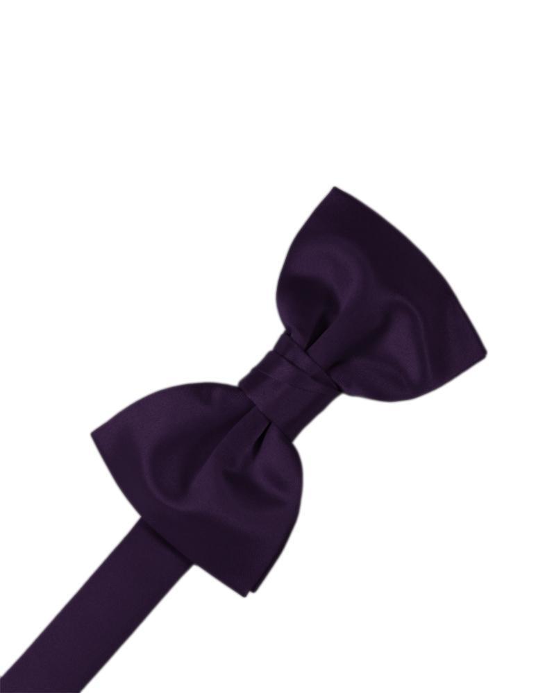 Luxury premium satin solid black bow tie in a pre-tied butterfly shape with adjustable band — view 2