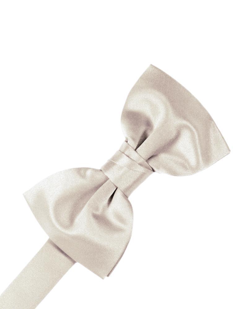 Luxury premium satin solid black bow tie in a pre-tied butterfly shape with adjustable band — view 3