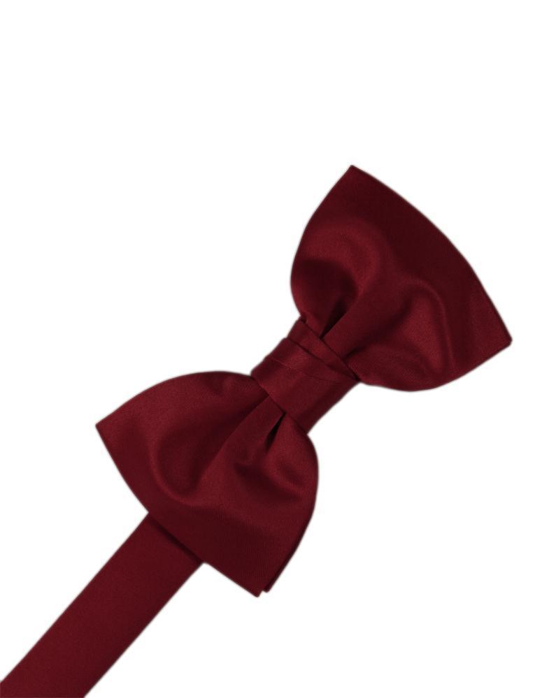 Luxury premium satin solid black bow tie in a pre-tied butterfly shape with adjustable band — view 4