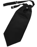 Luxury solid black premium satin cravat for men, elegant formalwear necktie accessory