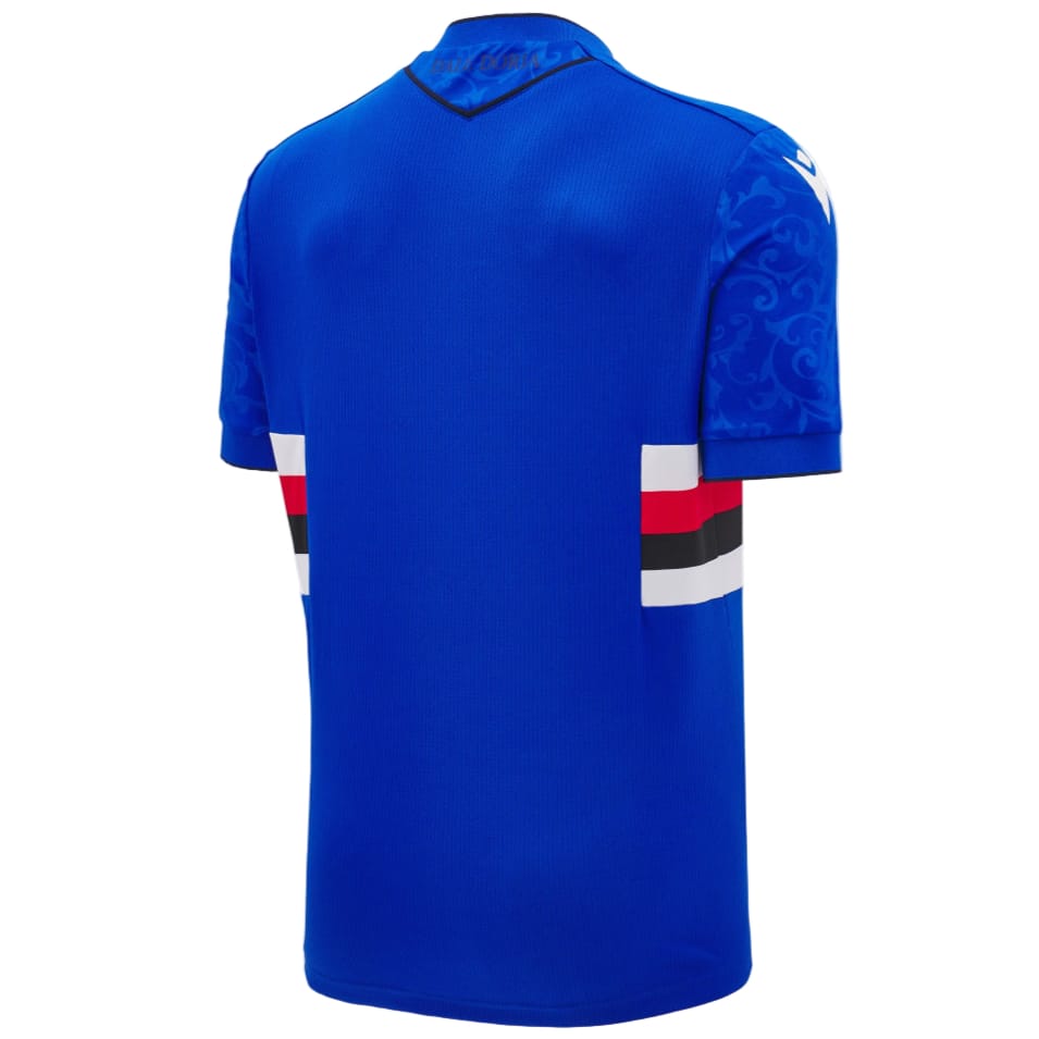 Official UC Sampdoria home soccer jersey featuring the classic blue colorway with central horizontal stripes. — view 2