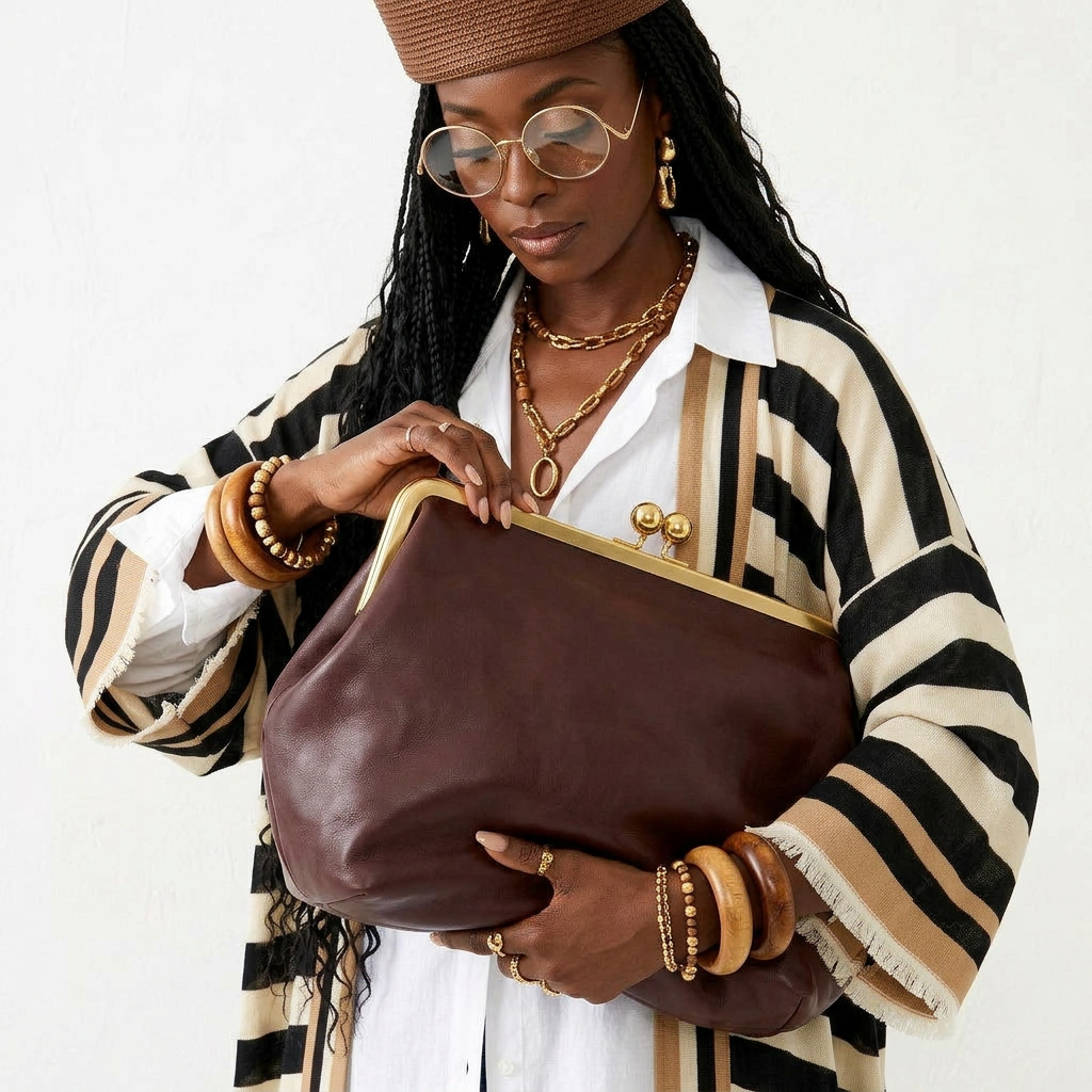 Radiant soft clutch bag in delicate pink faux leather with clasp closure and shoulder strap — view 2