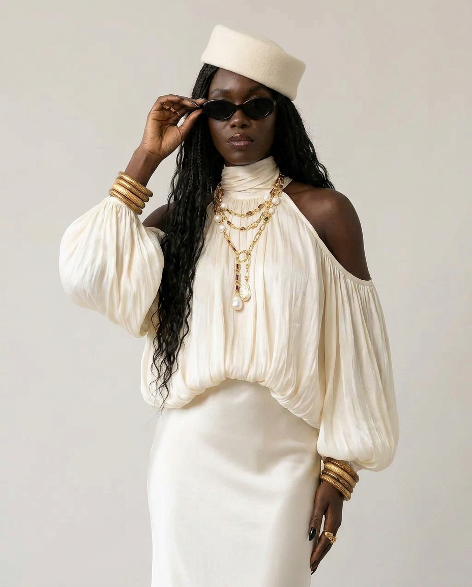 Radiant Loose Halter Blouse-0
