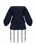 Brave Ruched Denim Mini Dress-2