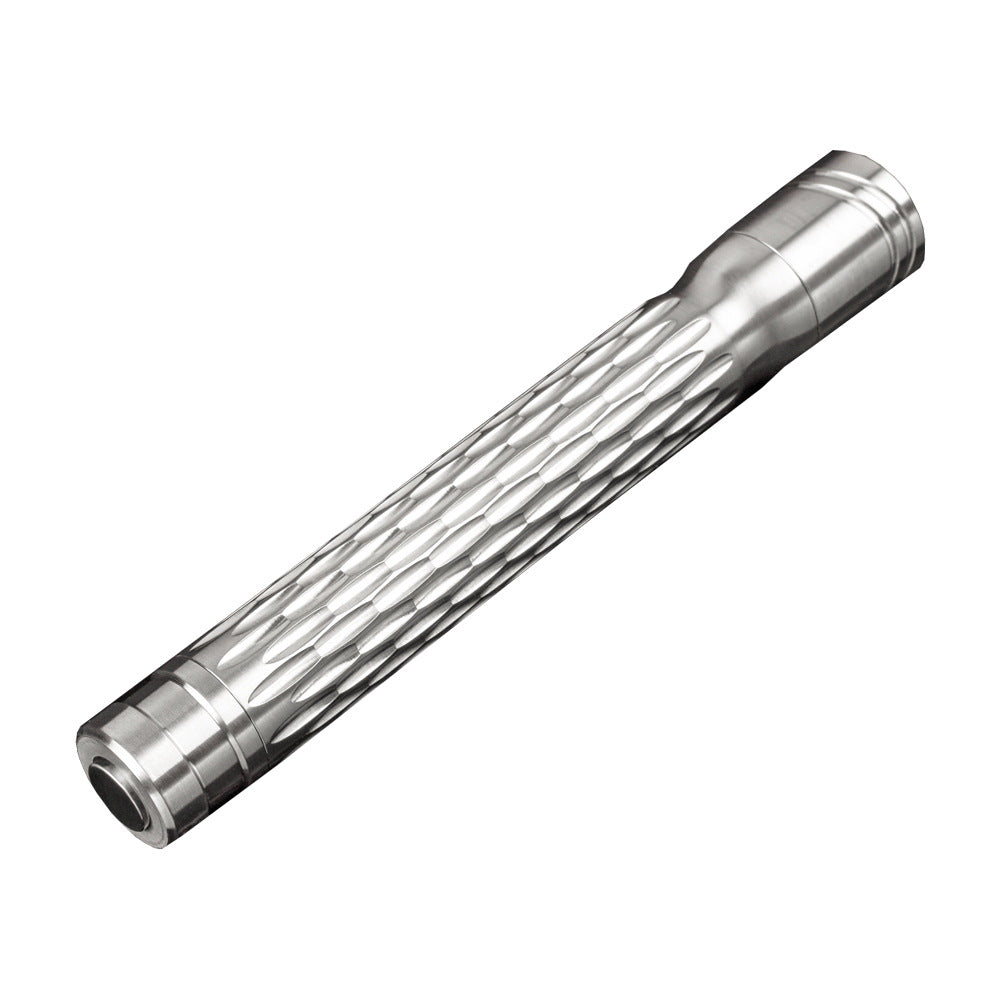 Wautton R8 titanium alloy mini EDC flashlight in silver metallic finish with pocket clip — view 4