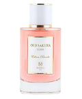 Elegant Oud Sakura 100ml glass perfume bottle showcasing premium French fragrance packaging