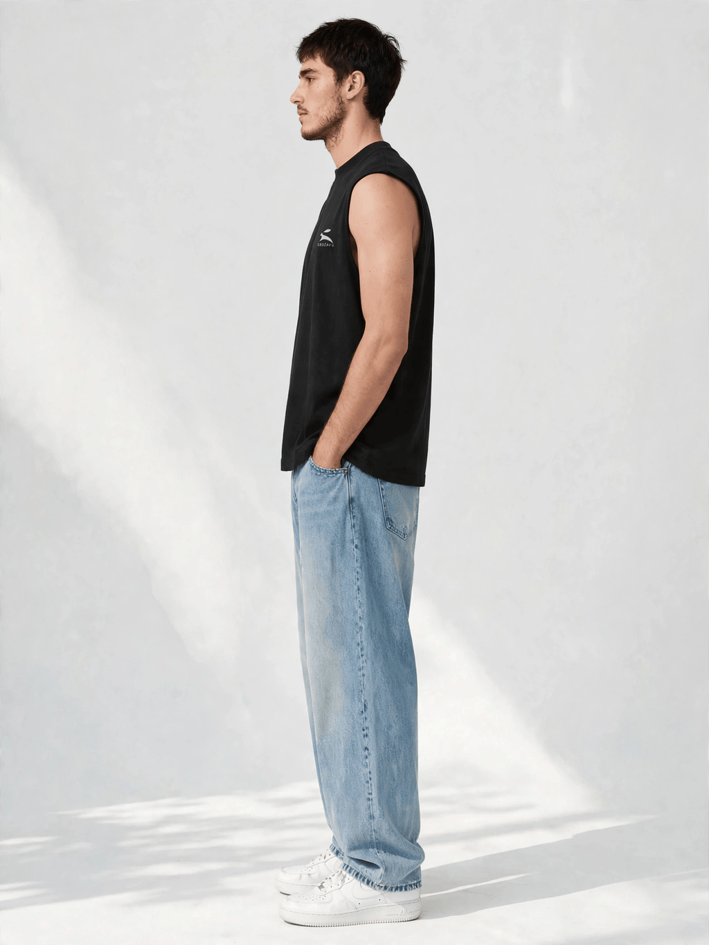 Deep-Cut Sleeveless Tee-2