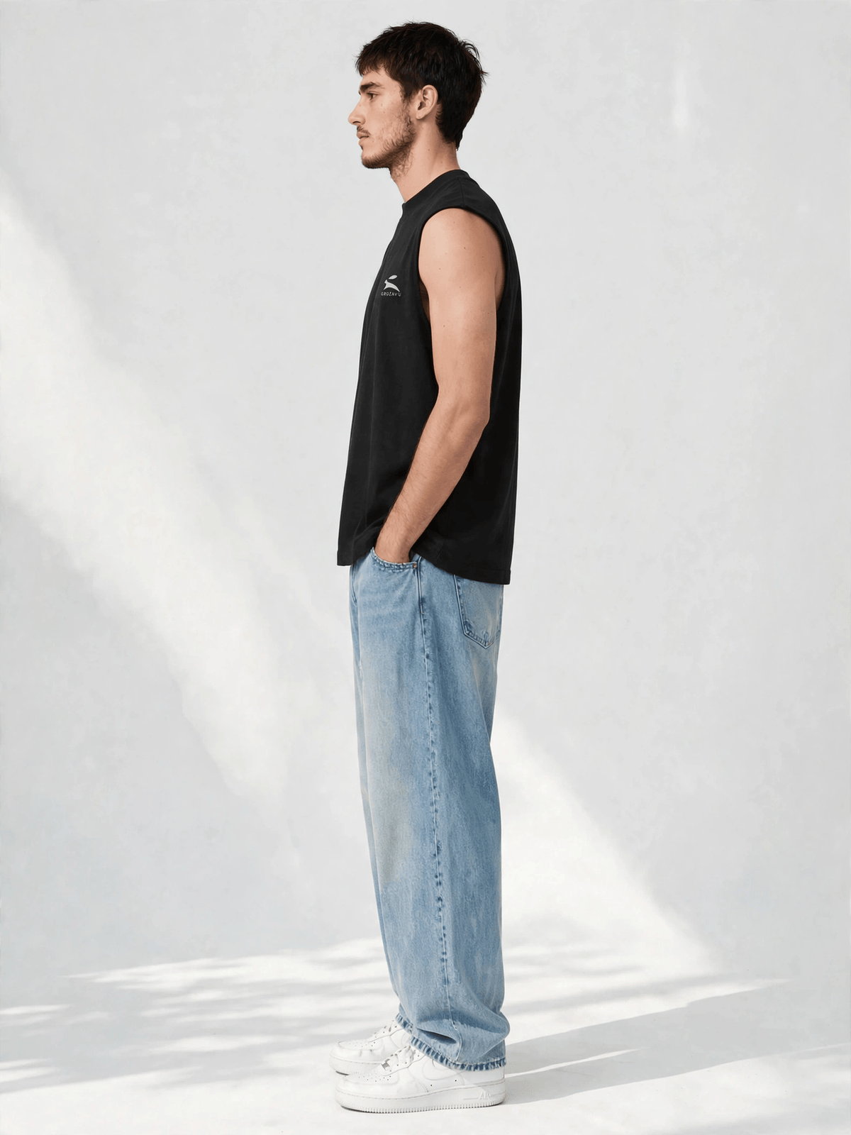 Deep-Cut Sleeveless Tee-2