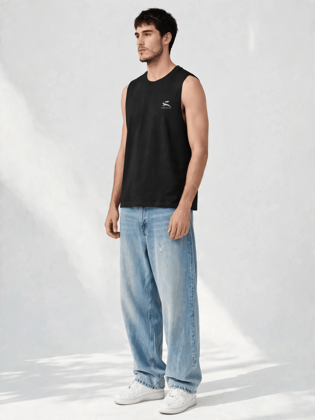 Deep-Cut Sleeveless Tee-4