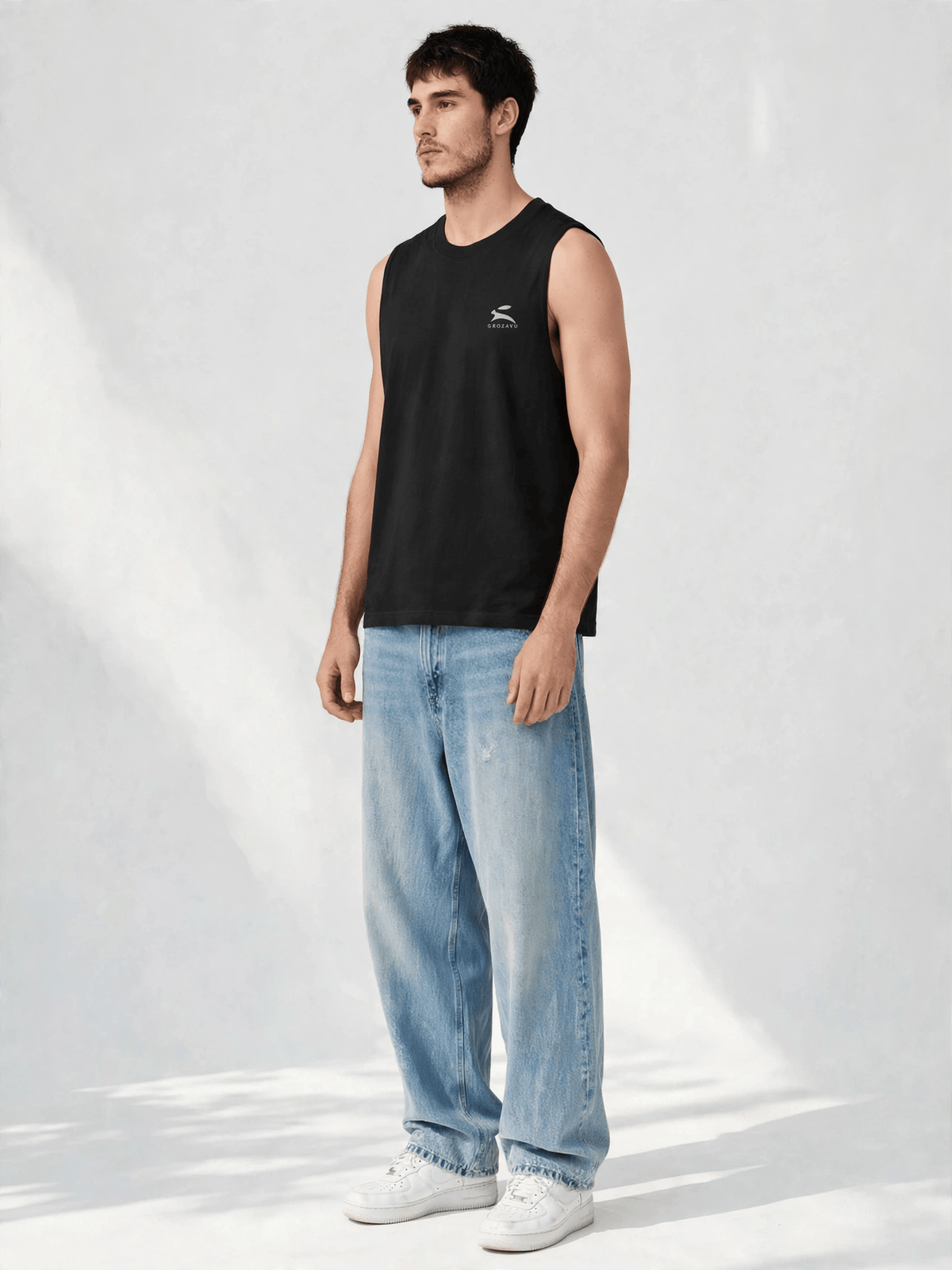 Deep-Cut Sleeveless Tee-4