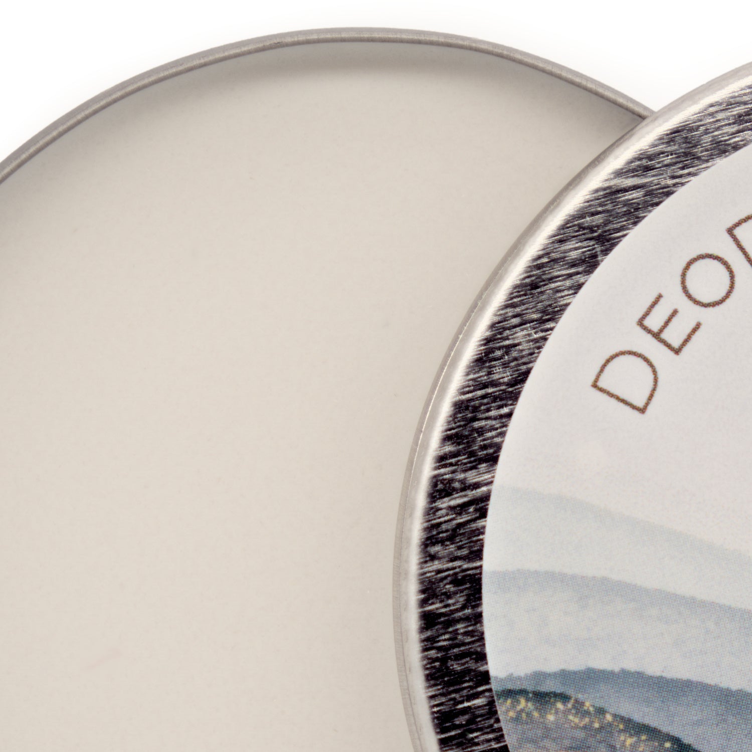 Unscented vegan deodorant cream in a zero-waste recyclable silver steel tin container — view 2