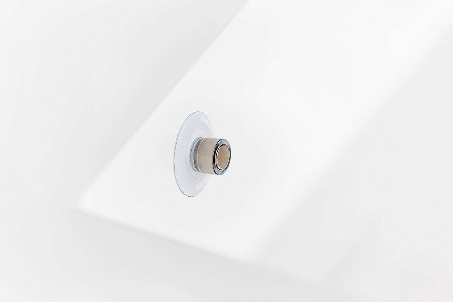 SAVONT magnetic floating soap holder attached to a white bathroom sink with a solid soap bar — view 8