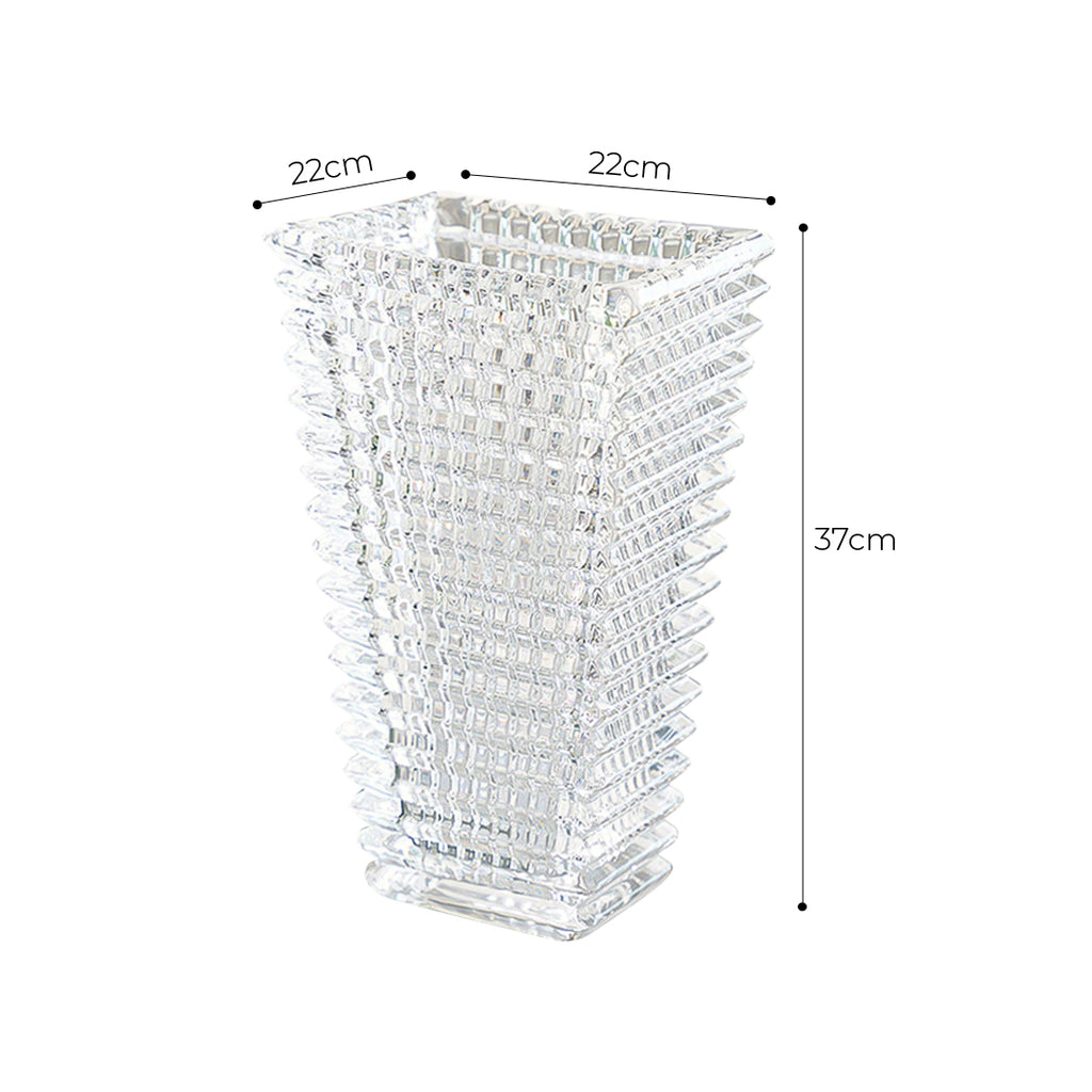 Clear handcrafted glass vase 28cm tall with a classic silhouette for elegant home floral arrangements — view 6