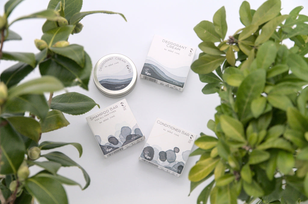Unscented vegan deodorant cream in a zero-waste recyclable silver steel tin container — view 3